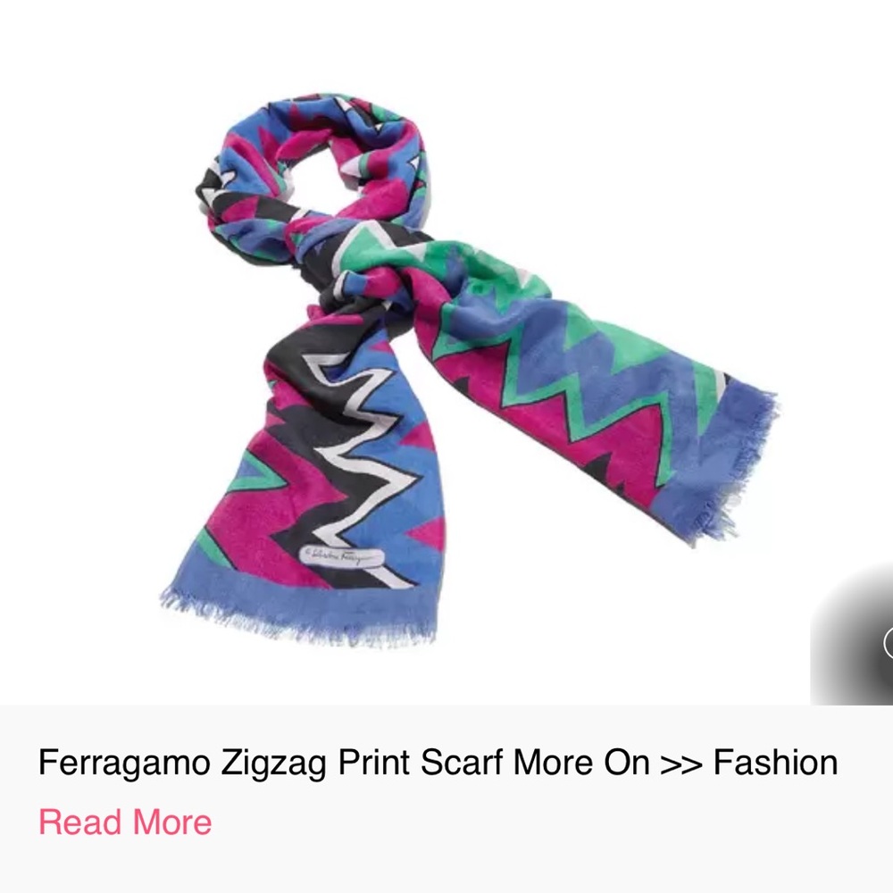 Salvatore Ferragamo Zigzag print Long scarf